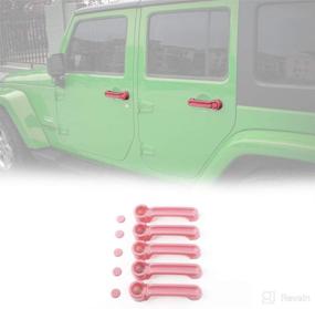 img 1 attached to 🚪 JeCar Pink Door Handle Cover Kits for Jeep Wrangler JK 2007-2018, Liberty 2008-2012, Dodge Nitro 2007-2011