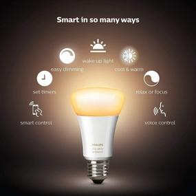 img 1 attached to Philips Hue White Ambiance Smart Bulb Starter Kit With 4 A19 Bulbs And 1 Hub, Compatible With Alexa, Apple HomeKit, Google Assistant & Lutron Aurora Smart Bulb Dimmer