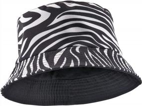 img 1 attached to Двусторонняя шляпа-ведро унисекс Packable Beach Sun Hat от FALETO — ткань премиум-класса