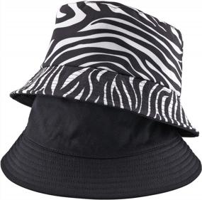 img 4 attached to Двусторонняя шляпа-ведро унисекс Packable Beach Sun Hat от FALETO — ткань премиум-класса