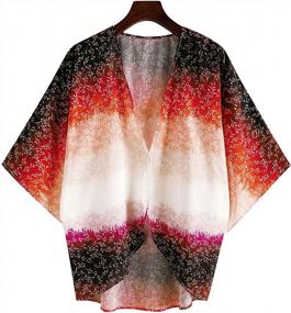 img 1 attached to AMEBELLE Women'S Boho Floral Chiffon Cardigan: Loose, Elegant Cover Up Top In Black And Red (Size Large)