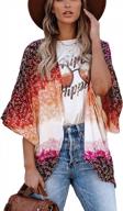 amebelle women's boho floral chiffon cardigan: loose, elegant cover up top in black and red (size large) logo