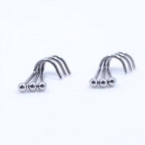 img 2 attached to Nose Piercing Perfection: FANSING'S 6PCS Surgical Steel/Titanium Nose Studs In 22G/20G/18G For Women