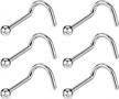 nose piercing perfection: fansing's 6pcs surgical steel/titanium nose studs in 22g/20g/18g for women logo