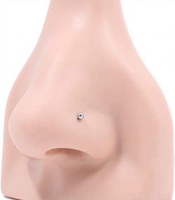 img 1 attached to Совершенство пирсинга носа: FANSING'S 6 Шпильки для носа из хирургической стали / титана 22G / 20G / 18G для женщин