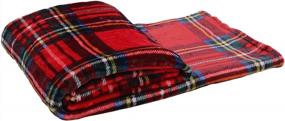 img 4 attached to Superior Quality Checkered Throw Blanket For Christmas, Warm And Reversible Plaid Couch Blanket With Holiday Theme, Ideal For Men And Women (50×60 Inches, Burgundy Plaid)