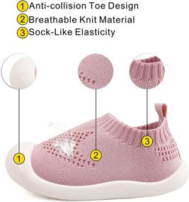 img 3 attached to Breathable Lightweight Sneakers - First Walking Trainers for Boys