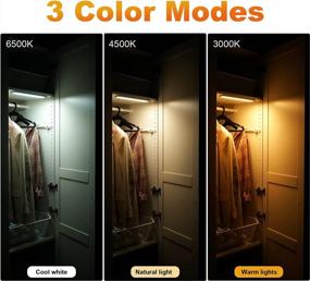 img 2 attached to 🔦 MOSTON Dimmable 60LED Closet Light: Motion Sensor Night Lighting with 3 Color Options - Rechargeable & Battery-Operated for Kitchen Under Cabinet, Counter, Pantry, Anywhere