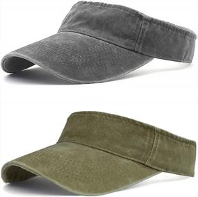 img 4 attached to Men'S & Women'S Adjustable Cotton Twill Ball Sun Visor Hat By HH HOFNEN Sports