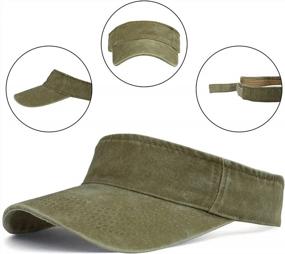 img 2 attached to Men'S & Women'S Adjustable Cotton Twill Ball Sun Visor Hat By HH HOFNEN Sports