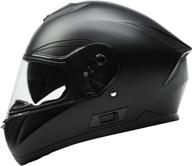 🏍️ yema ym-831 full face motorcycle helmet - dot approved matte black helmet for adult men and women, with sun visor - ideal for street bike racing and crash protection (medium) logo