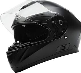 img 2 attached to 🏍️ YEMA YM-831 Full Face Motorcycle Helmet - DOT Approved Matte Black Helmet for Adult Men and Women, with Sun Visor - Ideal for Street Bike Racing and Crash Protection (Medium)