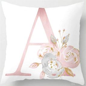 img 4 attached to 🌸 Tillskuch Decorative Throw Pillow Covers - English Letters Floral Velvet Soft Cushion Cover - White Pillow Protectors for Sofa, Bedding, Car, and Home Decor (A, 18"x18")