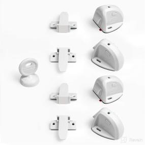 img 4 attached to 🔒 BBTKCARE Cabinet Locks for Babies: Adhesive Magnetic Baby Locks for Baby Proofing - Set of 4 Locks with 1 Key