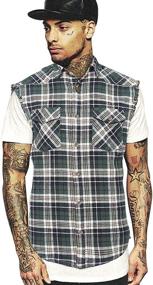 img 3 attached to 👕 NUTEXROL Casual Sleeveless Flannel Shirt - Best Cotton Men's Clothing