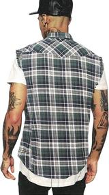 img 2 attached to 👕 NUTEXROL Casual Sleeveless Flannel Shirt - Best Cotton Men's Clothing