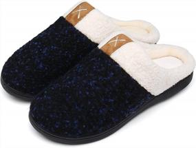 img 4 attached to UBFEN Memory Foam Slippers With Plush Lining For Women And Men - Comfortable Indoor/Outdoor Slip-On House Shoes