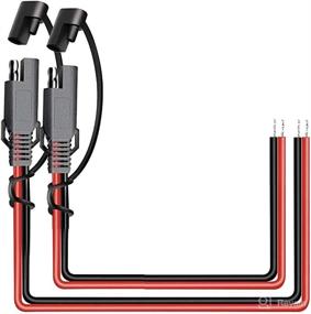 img 4 attached to 🔌 2 Pack Automotive SAE Power Extension Cable with Quick Disconnect 2 Pin DC Connector & Waterproof Cap - 16AWG, 30CM Length, 12V for Motorcycle, Car Battery Jump Starter, Solar Applications