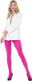 img 1 attached to CozyWow Soft Semi-Opaque Footed Tights With High Waist And Run-Resistant 80D Quality In Solid Colors
