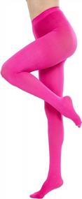 img 4 attached to CozyWow Soft Semi-Opaque Footed Tights With High Waist And Run-Resistant 80D Quality In Solid Colors