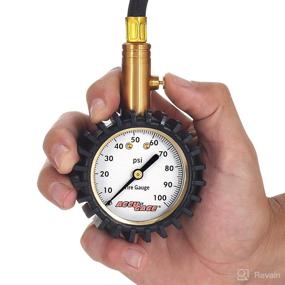 img 1 attached to 🔧 Accu-Gage RRA100X: Professional Tire Pressure Gauge - 100 PSI, Right Angle Chuck, Rubber Guard
