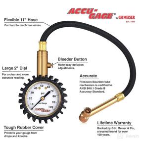 img 3 attached to 🔧 Accu-Gage RRA100X: Professional Tire Pressure Gauge - 100 PSI, Right Angle Chuck, Rubber Guard