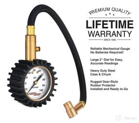 img 2 attached to 🔧 Accu-Gage RRA100X: Professional Tire Pressure Gauge - 100 PSI, Right Angle Chuck, Rubber Guard