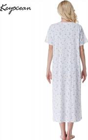 img 3 attached to Women'S 100% Cotton Short Sleeve Nightgowns By Keyocean - Lightweight & Comfortable Sleepwear For Ladies