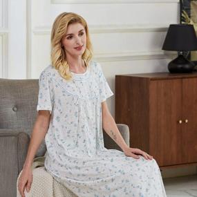 img 1 attached to Women'S 100% Cotton Short Sleeve Nightgowns By Keyocean - Lightweight & Comfortable Sleepwear For Ladies