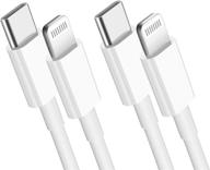 сертифицированный mfi кабель для быстрой зарядки usb c на lightning — 2 упаковки 6 футов для iphone 14/13/12/11 promax/xr/xs/x/8/8 plus совместимость логотип