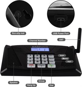 img 2 attached to Wireless Home Intercom System - SANZUCO Hand Free With Group Call, Long Range Two Way Communication, 18 Channels, Real Time Connectivity, Ideal For Business, House, And Hotel Use (Pack Of 2)