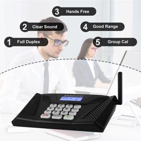 img 1 attached to Wireless Home Intercom System - SANZUCO Hand Free With Group Call, Long Range Two Way Communication, 18 Channels, Real Time Connectivity, Ideal For Business, House, And Hotel Use (Pack Of 2)