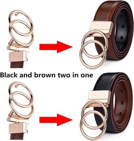 img 3 attached to Beltox Leather Reversible Rotated Buckle Women's Accessories in Belts