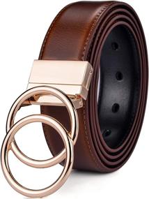 img 2 attached to Beltox Leather Reversible Rotated Buckle Women's Accessories in Belts