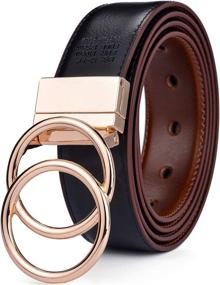 img 1 attached to Beltox Leather Reversible Rotated Buckle Women's Accessories in Belts