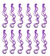 12pcs colorful party highlights clip-in hair extensions - curly and wavy synthetic hairpieces in one color (purple) by swacc logo