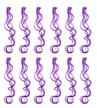 12pcs colorful party highlights clip-in hair extensions - curly and wavy synthetic hairpieces in one color (purple) by swacc logo