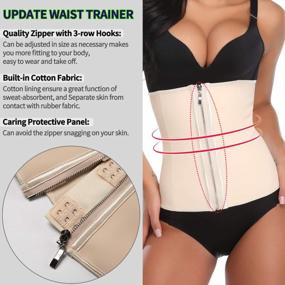 img 3 attached to Get Fit In Style With KIWI RATA Women'S X-Shape Latex Corset Waist Trainer With Double Straps And Faja Trimmer Belt