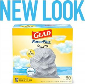 img 3 attached to Glad ForceFlex Tall Kitchen Drawstring Trash Bags – 13 Gallon Trash Bag, Fresh Clean Scent With Febreze Freshness – 80 Count (Package May Vary)