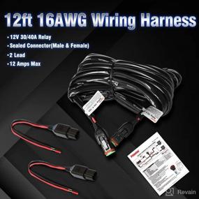 img 3 attached to 🔌 Primelux Universal 12ft Relay Wiring Harness for LED Light Bars - 12V 40A Relay & 3-Pin On/Off Rocker Switch - Ideal for Jeep Wrangler, Golf Cart, SUV, Off-Road 4WD Vehicles - 2-Lead with 2x15A/16AWG Capacity