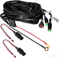 🔌 primelux universal 12ft relay wiring harness for led light bars - 12v 40a relay & 3-pin on/off rocker switch - ideal for jeep wrangler, golf cart, suv, off-road 4wd vehicles - 2-lead with 2x15a/16awg capacity logo