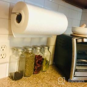 img 5 attached to Stainless Steel Adhesive Paper Towel Holder - Convenient No-Drill Kitchen Roll Holder For Under Cabinet Or Wall Mounting By YIGII