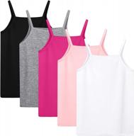 soft sleeveless cami tops for toddler girls - 5 pack of solid scoop neck undershirts by cooraby logo