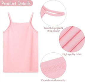 img 2 attached to Soft Sleeveless Cami Tops For Toddler Girls - 5 Pack Of Solid Scoop Neck Undershirts By Cooraby