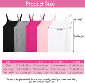 img 3 attached to Soft Sleeveless Cami Tops For Toddler Girls - 5 Pack Of Solid Scoop Neck Undershirts By Cooraby