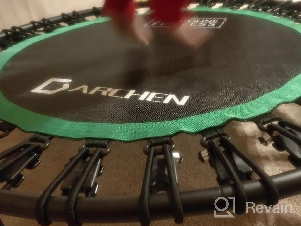 img 1 attached to DARCHEN 350Lbs Rebounder Mini Trampoline For Adult, Indoor Small Trampoline For Exercise Workout Fitness, Upgrade Design Bungee Trampoline For Safer Quieter Bounce [40 Inches] review by Tim Harrington