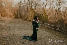 img 6 attached to Capture Beautiful Memories With JustVH Velvet Maternity Photography Dress