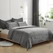 stay cozy in style with tillyou corduroy king comforter set - soft & warm polyester bedding set in grey - includes 3 pieces with 2 pillowcases logo