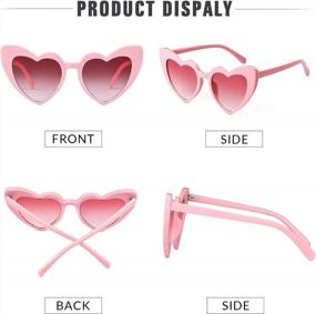 img 1 attached to Women'S Heart Shaped Sunglasses: Vintage Retro Cat Eye Sunnies With UV Protection - ADE WU