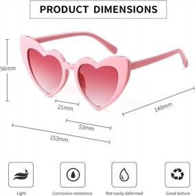 img 2 attached to Women'S Heart Shaped Sunglasses: Vintage Retro Cat Eye Sunnies With UV Protection - ADE WU